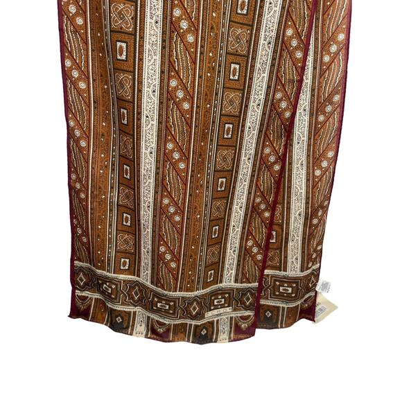 Vintage NWT Echo Silk Scarf Long Rectangular Brown - Picture 4 of 10